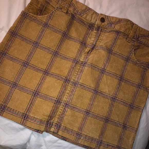Corduroy plaid skirt - Picture 2 of 3